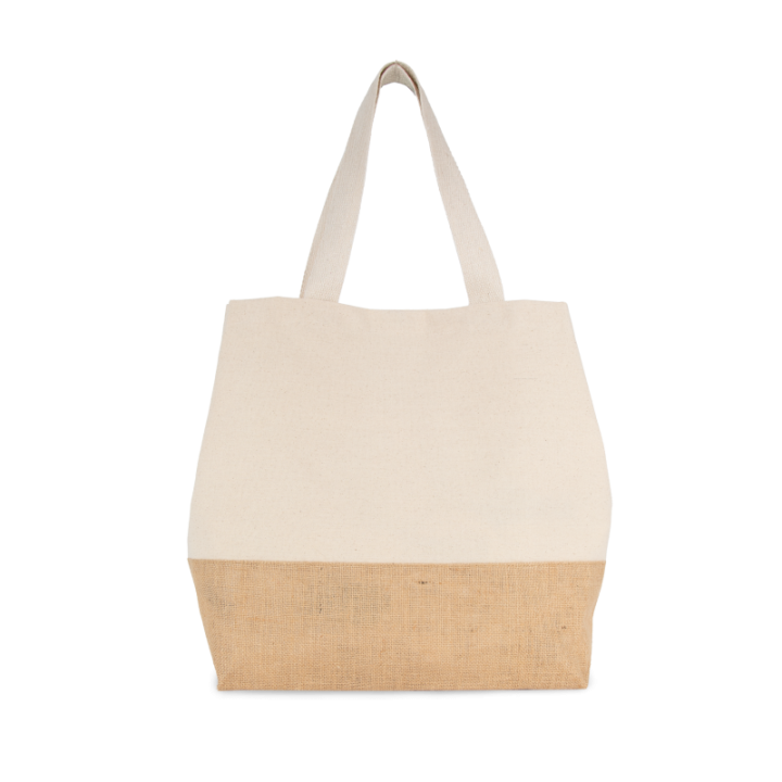 Sac shopping en toiles de coton et jute