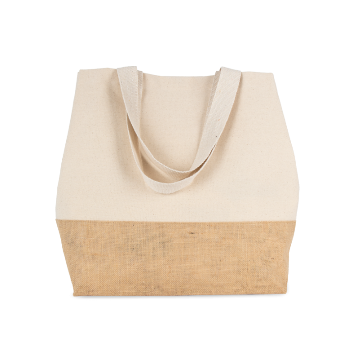 Sac shopping en toiles de coton et jute