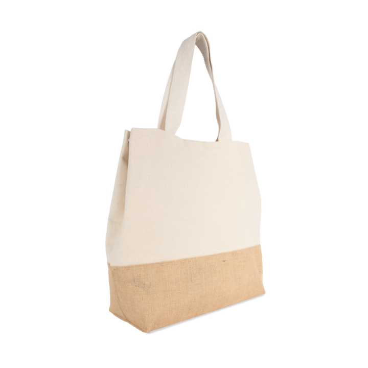 Sac shopping en toiles de coton et jute