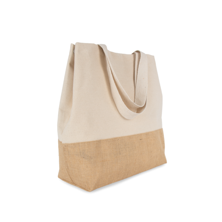 Sac shopping en toiles de coton et jute