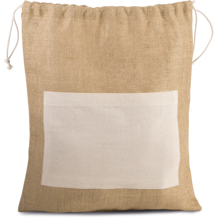 Sac en toile de jute avec cordelettes