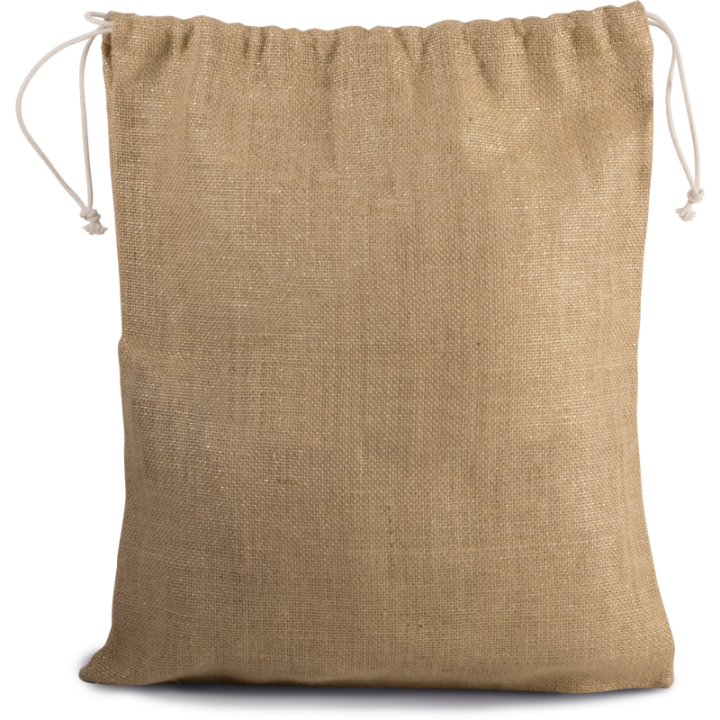 Sac en toile de jute avec cordelettes