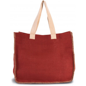 Sac en jute avec couture contrastée