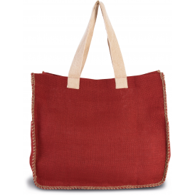 Sac en jute avec couture contrastée (2)