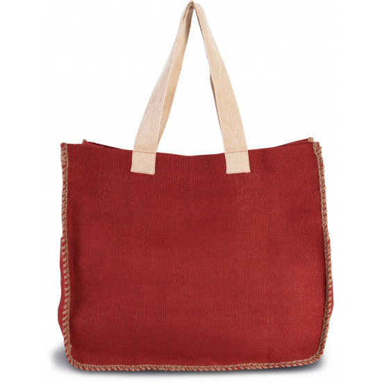 Sac en jute avec couture contrastée