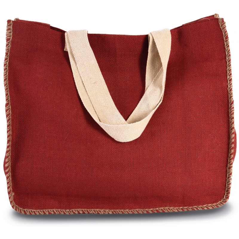 Sac en jute avec couture contrastée