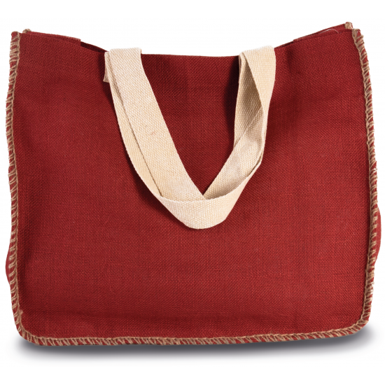 Sac en jute avec couture contrastée