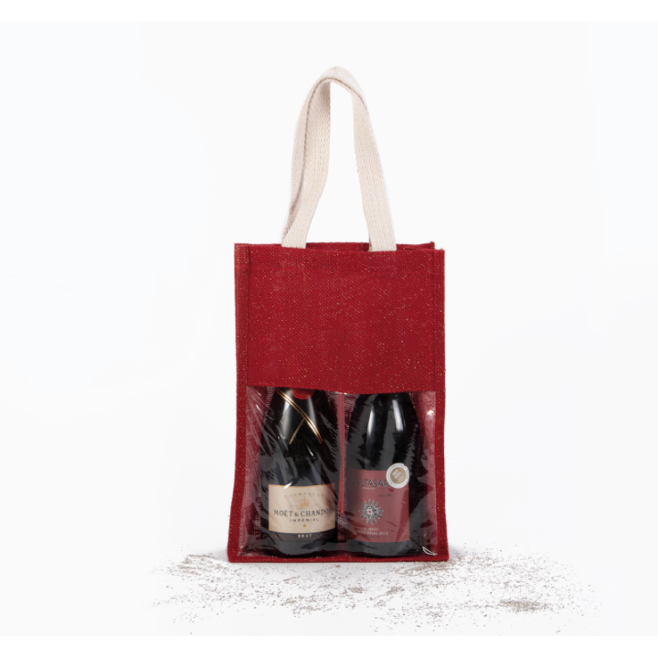 KI0268 - Sac porte bouteilles en jute KIMOOD