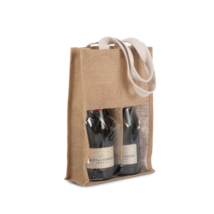 KI0268 - Sac porte bouteilles en jute KIMOOD