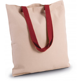 Sac shopping plat en toile avec poignée contrastée (2)