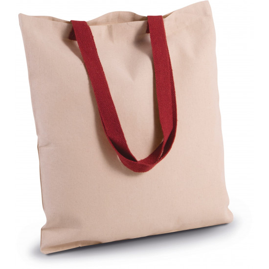 Sac shopping plat en toile avec poignée contrastée