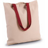 Sac shopping plat en toile avec poignée contrastée