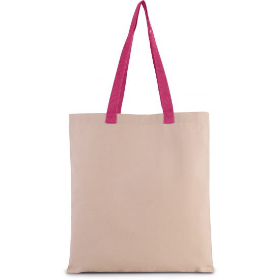 Sac shopping plat en toile avec poignée contrastée