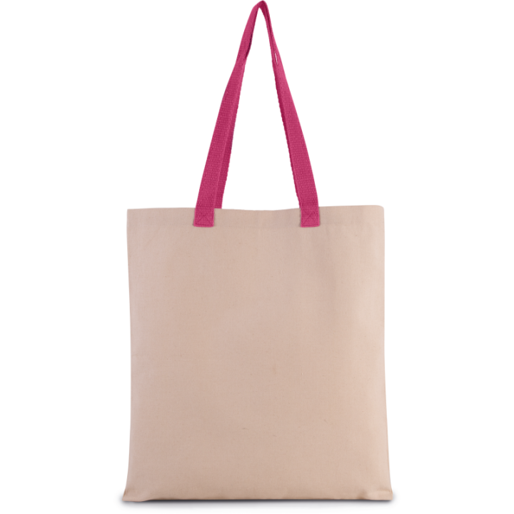 Sac shopping plat en toile avec poignée contrastée