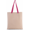 Sac shopping plat en toile avec poignée contrastée