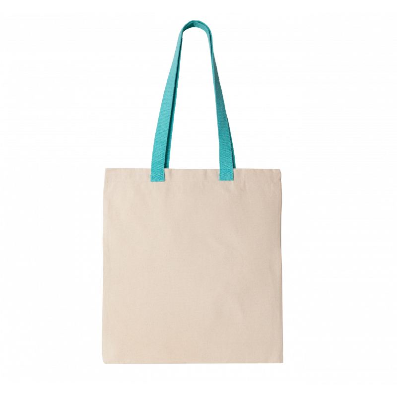 Sac shopping plat en toile avec poignée contrastée