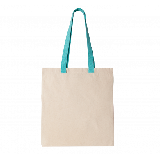 Sac shopping plat en toile avec poignée contrastée