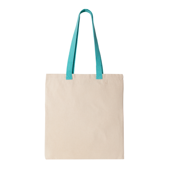 Sac shopping plat en toile avec poignée contrastée
