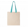 Sac shopping plat en toile avec poignée contrastée