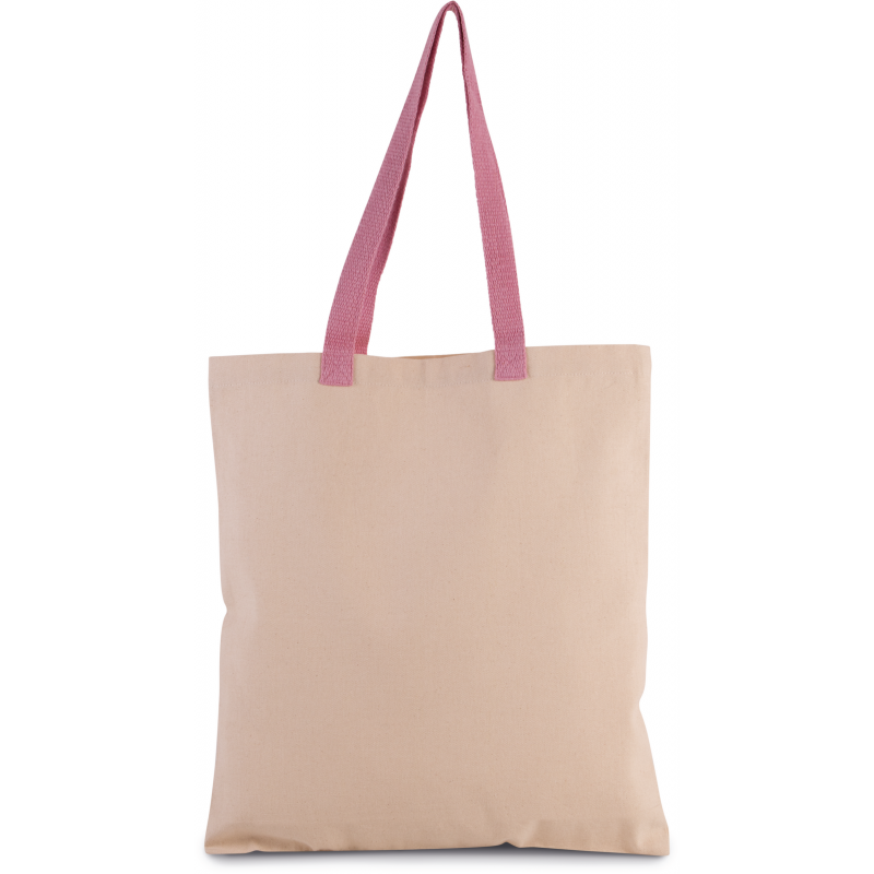 Sac shopping plat en toile avec poignée contrastée
