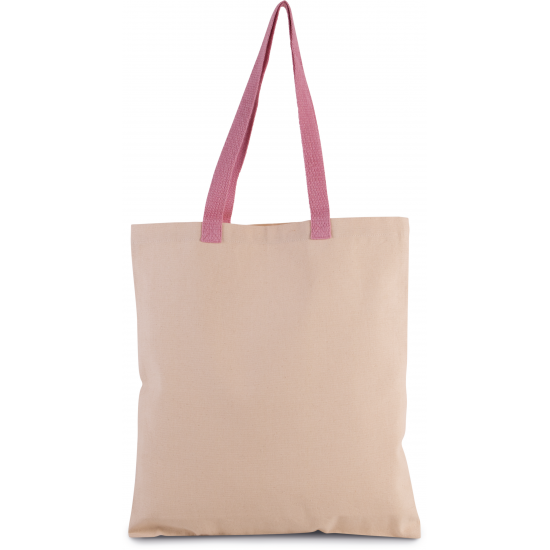 Sac shopping plat en toile avec poignée contrastée