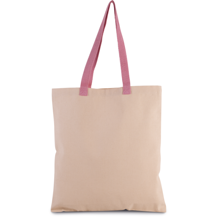 Sac shopping plat en toile avec poignée contrastée