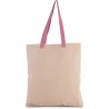 Sac shopping plat en toile avec poignée contrastée