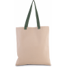 Sac shopping plat en toile avec poignée contrastée
