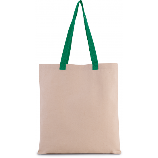 Sac shopping plat en toile avec poignée contrastée