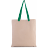 Sac shopping plat en toile avec poignée contrastée