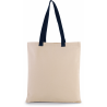 Sac shopping plat en toile avec poignée contrastée