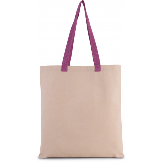 Sac shopping plat en toile avec poignée contrastée