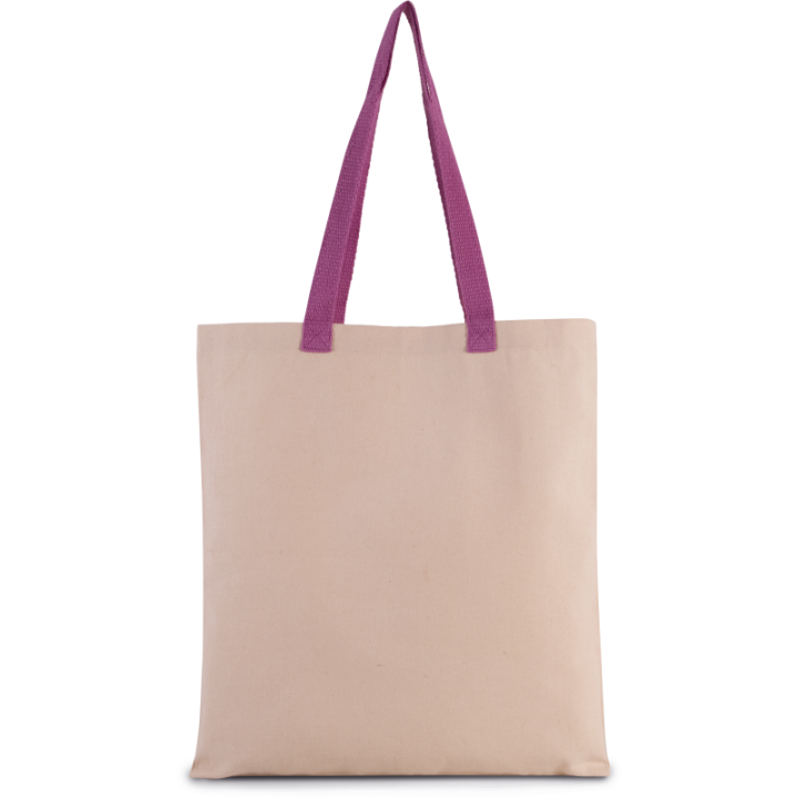 Sac shopping plat en toile avec poignée contrastée