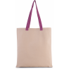 Sac shopping plat en toile avec poignée contrastée