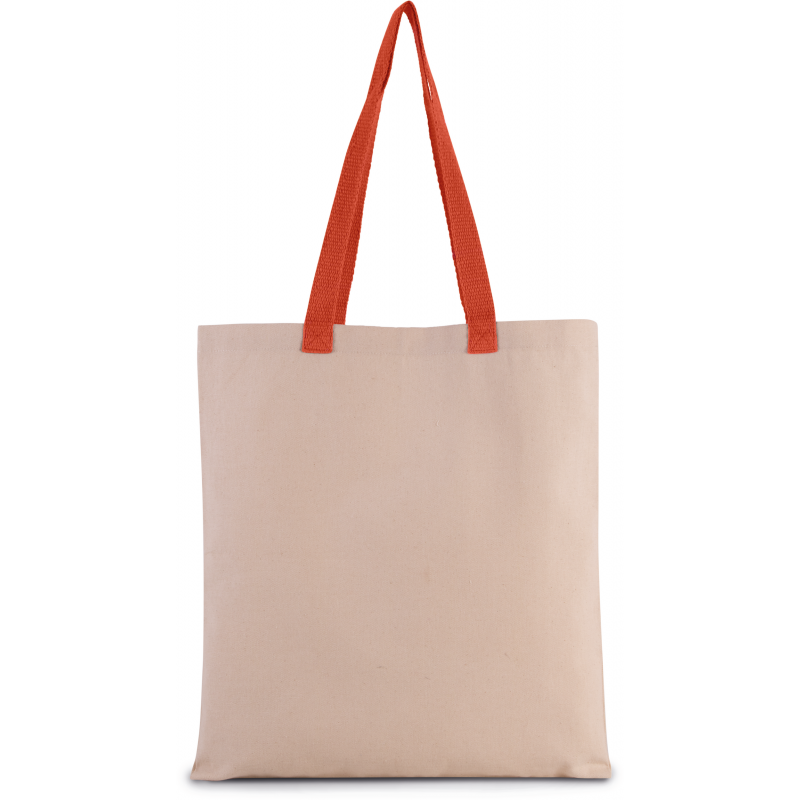 Sac shopping plat en toile avec poignée contrastée
