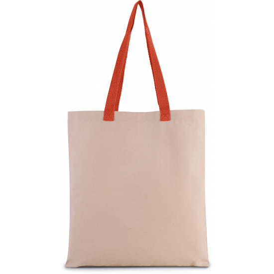 Sac shopping plat en toile avec poignée contrastée