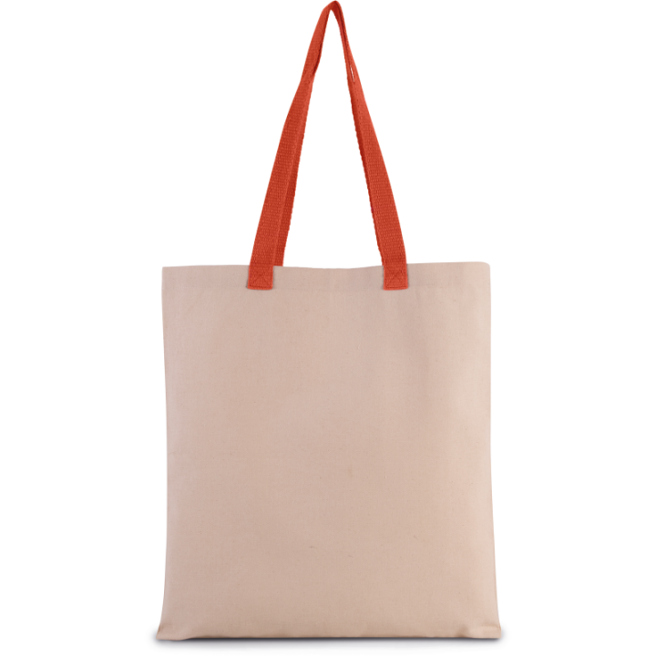 Sac shopping plat en toile avec poignée contrastée