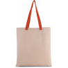 Sac shopping plat en toile avec poignée contrastée