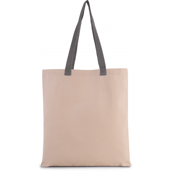 Sac shopping plat en toile avec poignée contrastée