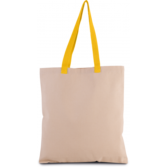 Sac shopping plat en toile avec poignée contrastée