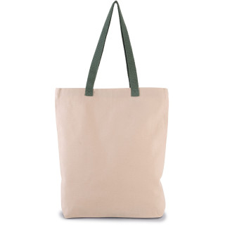 Sac shopping à soufflet avec poignée contrastée