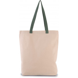 Sac shopping à soufflet avec poignée contrastée