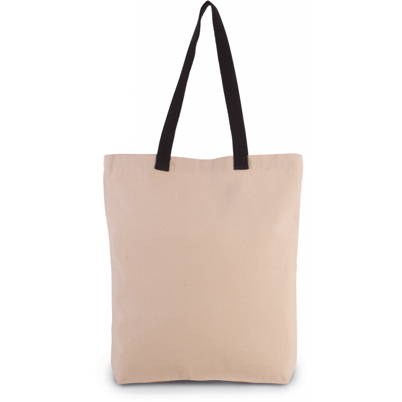 Sac shopping à soufflet avec poignée contrastée