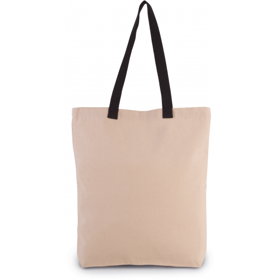 Sac shopping à soufflet avec poignée contrastée