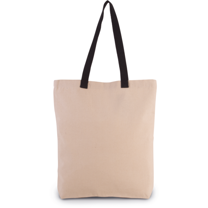 Sac shopping à soufflet avec poignée contrastée