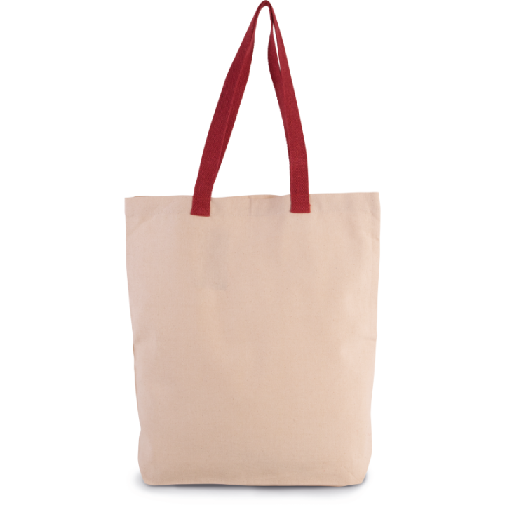 Sac shopping à soufflet avec poignée contrastée