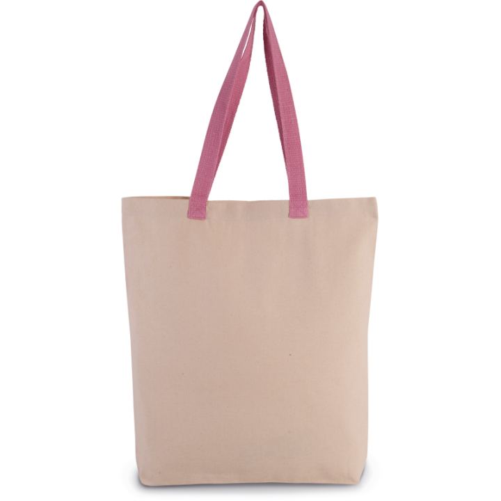 Sac shopping à soufflet avec poignée contrastée