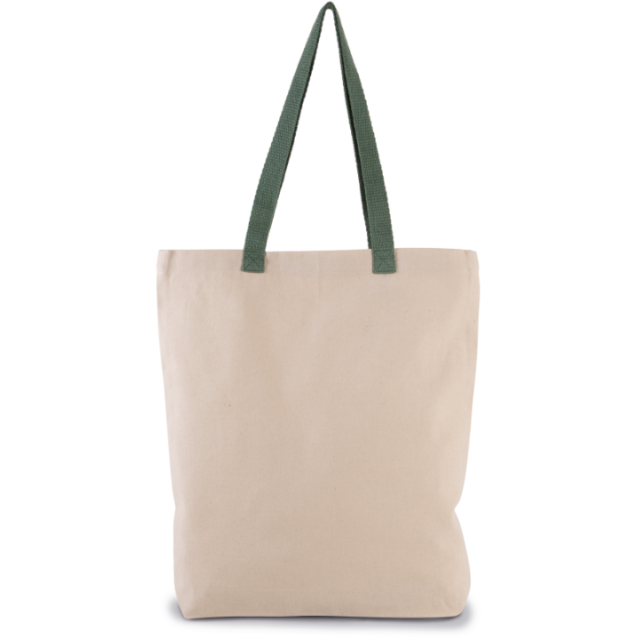 Sac shopping à soufflet avec poignée contrastée