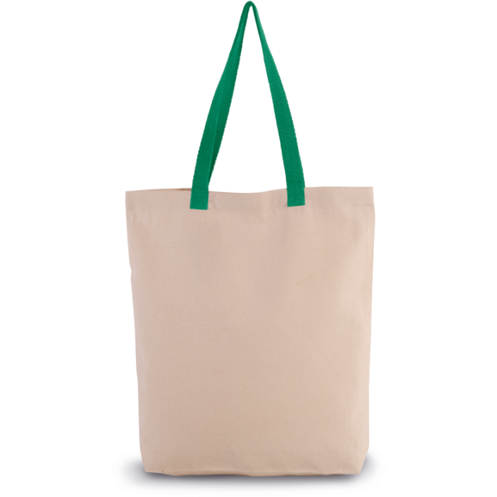 Sac shopping à soufflet avec poignée contrastée