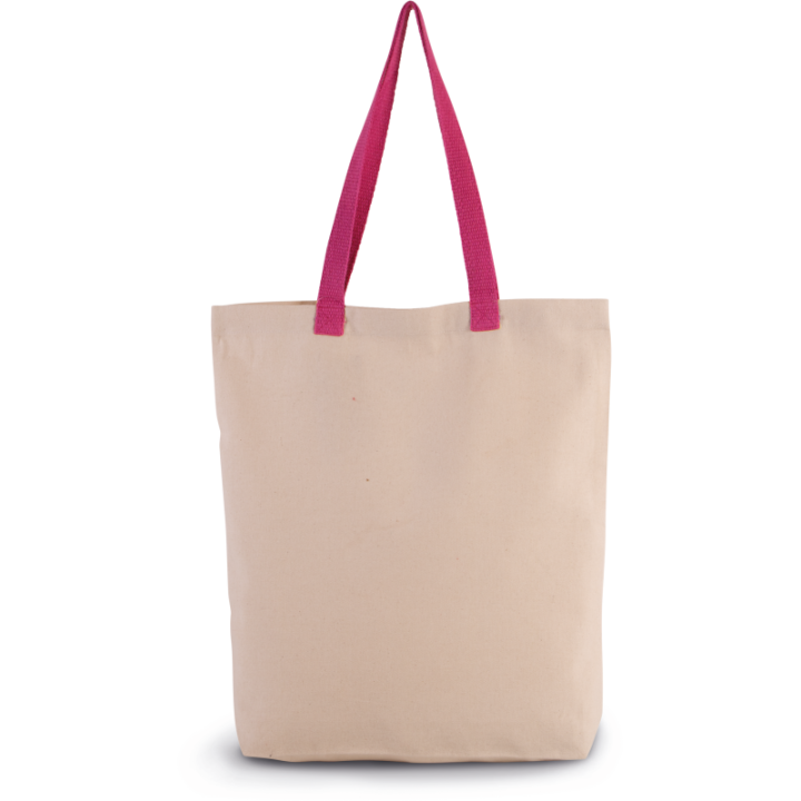 Sac shopping à soufflet avec poignée contrastée